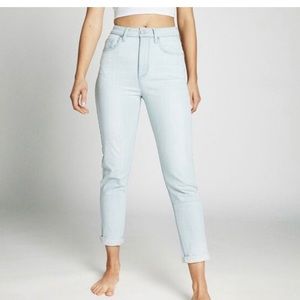 Light wash high waist mom jean